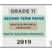Grade 11 Health 2nd Term Test Paper 2019 English Medium - North Western Province