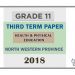 Grade 11 Health 3rd Term Test Paper 2018 English Medium – North Western Province
