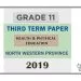 Grade 11 Health 3rd Term Test Paper 2019 English Medium – North Western Province