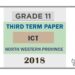 Grade 11 ICT 3rd Term Test Paper 2018 English Medium – North Western Province