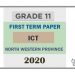 Grade 11 ICT 1st Term Test Paper 2020 English Medium – North Western Province