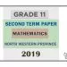 Grade 11 Mathematics 2nd Term Test Paper 2019 English Medium – North Western Province