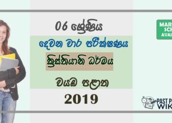 Grade 06 Christianity 2nd Term Test Paper with Answers 2019 Sinhala Medium - North Western Province