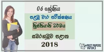 Grade 06 Christianity 1st Term Test Paper 2018 Sinhala Medium - Sabaragamuwa Province