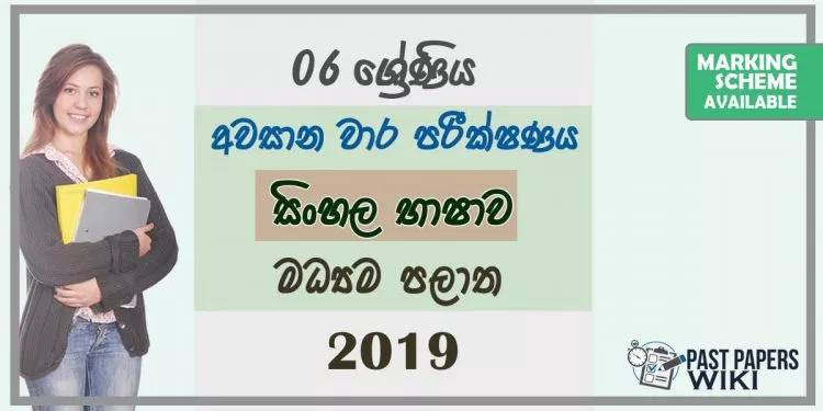 Grade 06 Sinhala 3rd Term Test Paper with Answers 2019 Sinhala Medium - Central Province