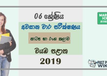 Grade 06 Drama 3rd Term Test Paper with Answers 2019 Sinhala Medium - North Western Province