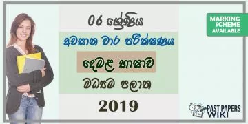Grade 06 Tamil 3rd Term Test Paper with Answers 2019 Sinhala Medium - Central Province