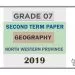 Grade 07 Geography 2nd Term Test Paper 2019 English Medium – North Western Province