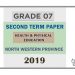 Grade 07 Health 2nd Term Test Paper 2019 English Medium – North Western Province