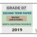 Grade 07 Western Music 2nd Term Test Paper 2019 English Medium – North Western Province