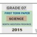 Grade 07 Science 1st Term Test Paper 2018 English Medium – North Western Province