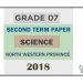 Grade 07 Science 2nd Term Test Paper 2018 English Medium – North Western Province