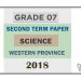 Grade 07 Science 2nd Term Test Paper 2018 English Medium – Western Province