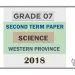 Grade 07 Science 2nd Term Test Paper 2018 English Medium – Western Province