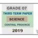 Grade 07 Science 3rd Term Test Paper 2019 English Medium – Central Province