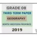 Grade 08 Geography 3rd Term Test Paper 2019 English Medium – North Western Province