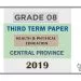Grade 08 Health 3rd Term Test Paper 2019 English Medium – Central Province