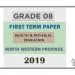 Grade 08 Health 1st Term Test Paper 2019 English Medium – North Western Province