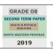 Grade 08 Health 2nd Term Test Paper 2019 English Medium – North Western Province