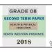 Grade 08 Health 2nd Term Test Paper 2018 English Medium – North Western Province