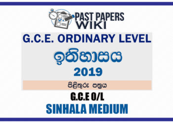 2019 O/L History Marking Scheme | Sinhala Medium