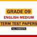 Grade 09 English Medium Term Test Papers