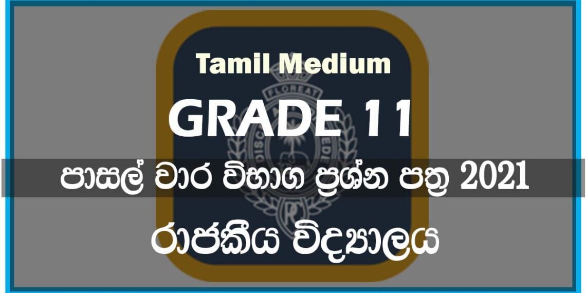 Royal College Term Test Papers 2021 | Tamil Medium - Grade 11