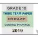 Grade 10 Civic Education 3rd Term Test Paper 2019 English Medium – Central Province