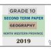 Grade 10 Geography 2nd Term Test Paper 2019 English Medium – North Western Province