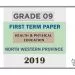Grade 09 Health 1st Term Test Paper 2019 English Medium – North Western Province