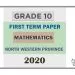 Grade 10 Mathematics 1st Term Test Paper 2020 English Medium – North Western Province