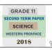 Grade 11 Science 2nd Term Test Paper 2018 English Medium – Western Province