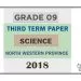 Grade 09 Science 3rd Term Test Paper 2018 English Medium – North Western Province