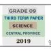 Grade 09 Science 3rd Term Test Paper 2019 English Medium – Central Province