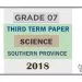 Grade 07 Science 3rd Term Test Paper 2018 English Medium – Southern Province