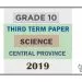 Grade 10 Science 3rd Term Test Paper 2019 English Medium – Central Province
