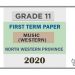 Grade 11 Western Music 1st Term Test Paper 2020 English Medium – North Western Province