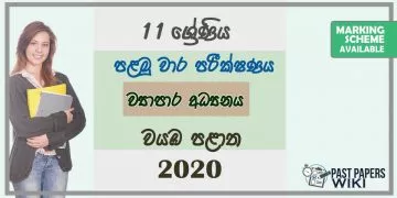 Grade 11 Business And Accounting Studies 1st Term Test Paper with Answers 2020 Sinhala Medium - North western Province