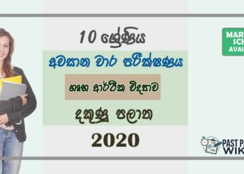 Grade 10 Home Science 3rd Term Test Paper with Answers 2020 Sinhala Medium - Southern Province