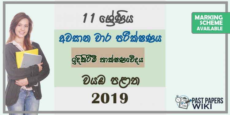 Grade 11 Design and construction Technology 3rd Term Test Paper with Answers 2019 Sinhala Medium - North western Province
