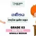 Grade 03 Mathematics 3rd Term Test Model Paper – Sinhala Medium