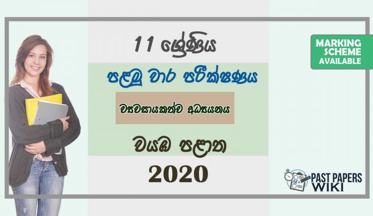 Grade 11 Entrepreneurship Studies 1st Term Test Paper with Answers 2020 Sinhala Medium - North western Province