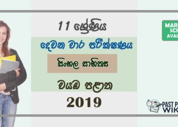 Grade 11 Sinhala Literature 2nd Term Test Paper with Answers 2019 Sinhala Medium - North western Province