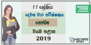 Grade 11 Health And Physical Education 2nd Term Test Paper with Answers 2019 Sinhala Medium - North western Province