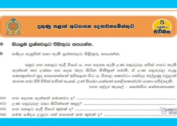 Grade 05 Sinhala Model Paper Sinhala Medium – Southern Province