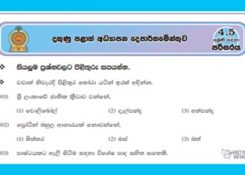 Grade 05 Environment Model Paper Sinhala Medium – Southern Province