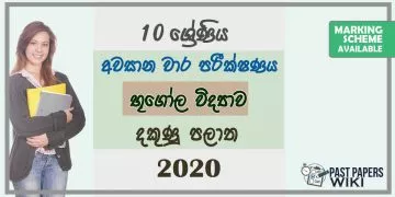 Grade 10 Geography 3rd Term Test Paper with Answers 2020 Sinhala Medium - Southern Province