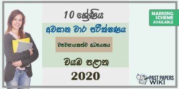 Grade 10 Entrepreneurship Studies 3rd Term Test Paper with Answers 2020 Sinhala Medium - North western Province