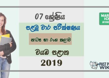 Grade 07 Drama 1st Term Test Paper 2019 Sinhala Medium – North Western Province