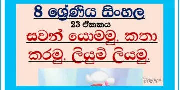 Grade 08 Sinhala – Unit 23 | Sawan Yomamu